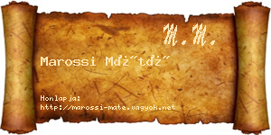 Marossi Máté névjegykártya